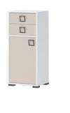 Jela Ivoir Cabinet din pal cu 2 sertare si 1 usa, pentru copii, Kiki OR12 Small Alb, l44xA37xH102 cm