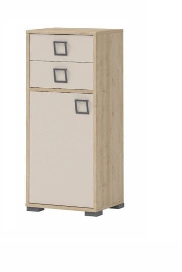 Jela Ivoir Cabinet din pal cu 2 sertare si 1 usa, pentru copii, Kiki OR12 Small Fag, l44xA37xH102 cm