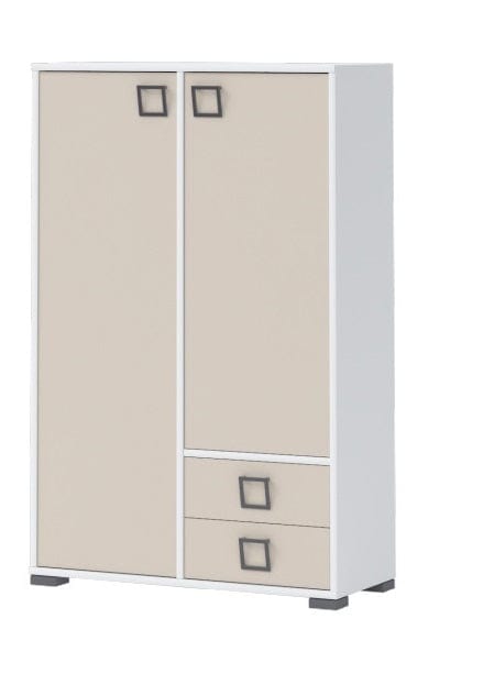 Cabinet din pal cu 2 sertare si 2 usi, pentru copii, Kiki K22 Large Alb, l86xA37xH134 cm (1)