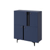 Lenart Cabinet din pal cu 4 usi, Colours CS 01 Bleumarin Mat / Negru, l105xA41xH127 cm