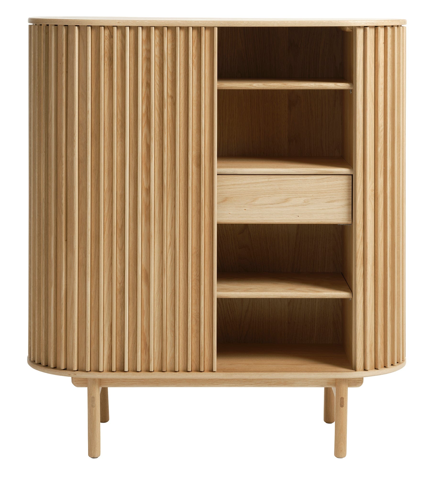 Unique Furniture A/S Cabinet din pal si furnir, cu 1 sertare si 2 usi, Carno Stejar, l110xA45xH125 cm