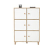 Cabinet din pal si lemn, cu 6 usi Vilamo VL48-217 Large Alb / Natural, l96xA40xH137,5 cm (3)