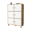 Cabinet din pal si lemn, cu 6 usi Vilamo VL48-217 Large Alb / Natural, l96xA40xH137,5 cm (4)