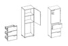 Szynaka Cabinet din pal si MDF, cu 1 usa si 3 sertare Small Gabrielle 11 Alb, l50xA35xH145 cm