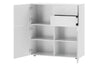 Szynaka Cabinet din pal si MDF, cu 2 sertare si 3 usi, Lucca 06 Alb, l100xA38xH103 cm