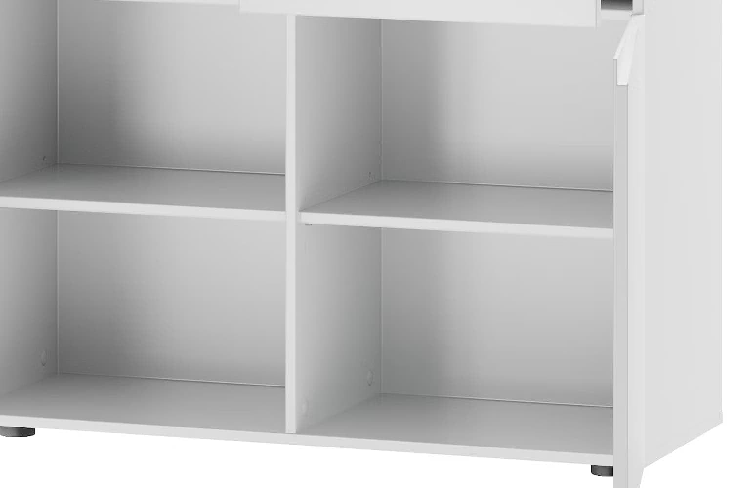 Szynaka Cabinet din pal si MDF, cu 2 sertare si 3 usi, Lucca 06 Alb, l100xA38xH103 cm