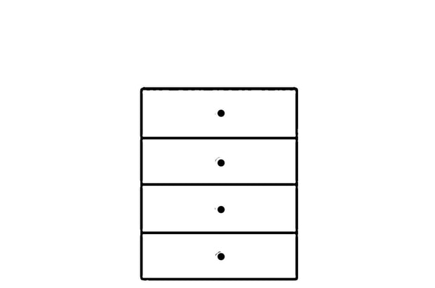 Szynaka Cabinet din pal si MDF cu 4 sertare Large Gabrielle 4 Alb, l65xA40xH80 cm