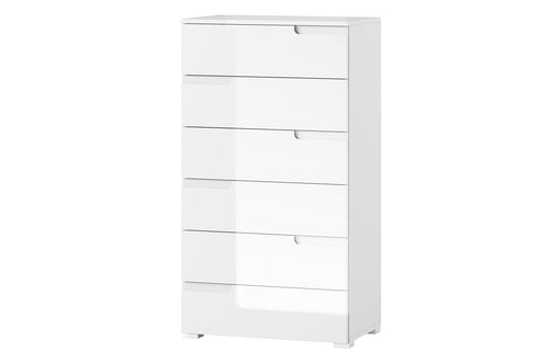 Szynaka Cabinet din pal si MDF cu 6 sertare Gabrielle 3 Alb, l65xA40xH119 cm