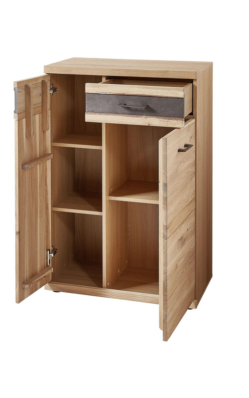 Innostyle Cabinet hol din furnir si lemn, 2 usi si 1 sertar, Crispin Natur, l71xA39xH105 cm