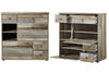 Innostyle Cabinet hol din pal, cu 2 usi si 4 sertare Bazna Small Natur / Gri inchis, l99xA40xH98 cm