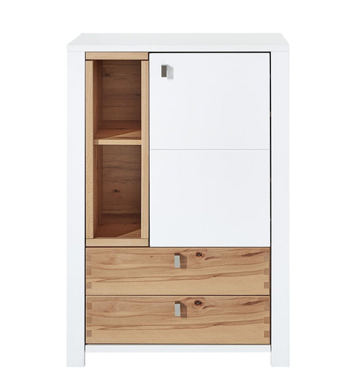 Innostyle Cabinet hol din pal si MDF cu 2 sertare si 1 usa, Selina Alb / Natur, l73xA41xH106 cm