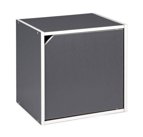 Bizzotto Cabinet modular din MDF, cu 1 usa, Composite Gri / Alb, l35xA29,2xH35 cm