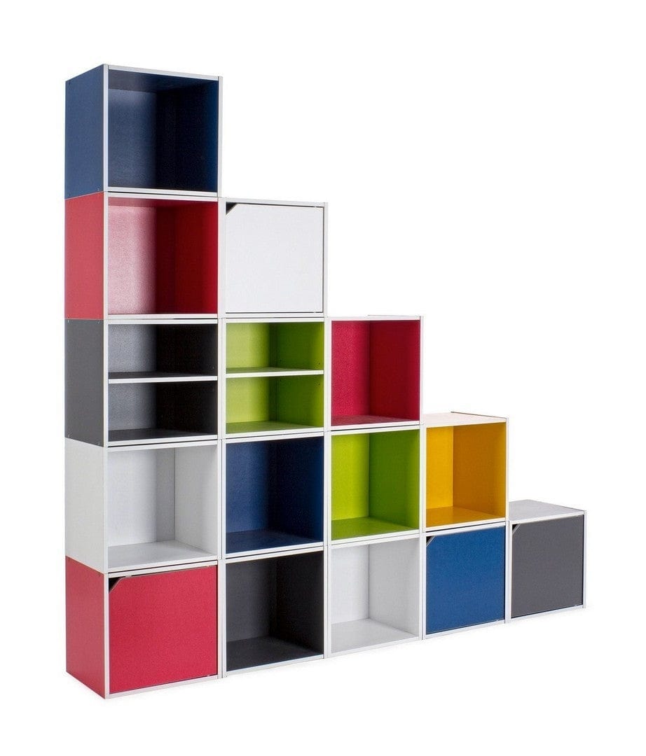 Bizzotto Cabinet modular din MDF, cu 1 usa, Composite Verde / Alb, l35xA29,2xH35 cm