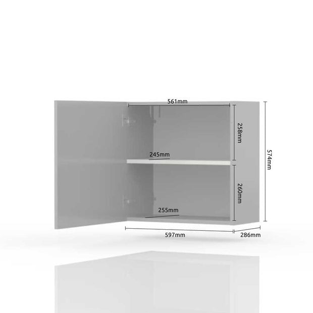 Jela Cabinet suspendat din pal si MDF, cu 1 usa, Piano VK60-1K/PN Alb, l60xA29xH57 cm
