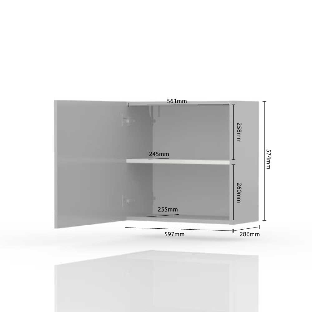 Jela Cabinet suspendat din pal si MDF, cu 1 usa, Piano VK60-1K/PN Bej, l60xA29xH57 cm