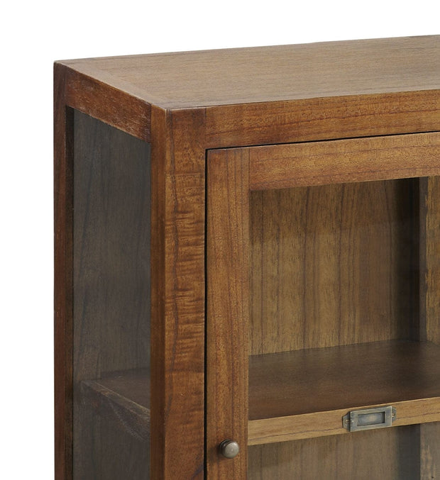 Moycor Cabinet cu vitrina, din lemn si furnir, cu 1 sertar si 1 usa, Star I Nuc, l50xA30xH100 cm