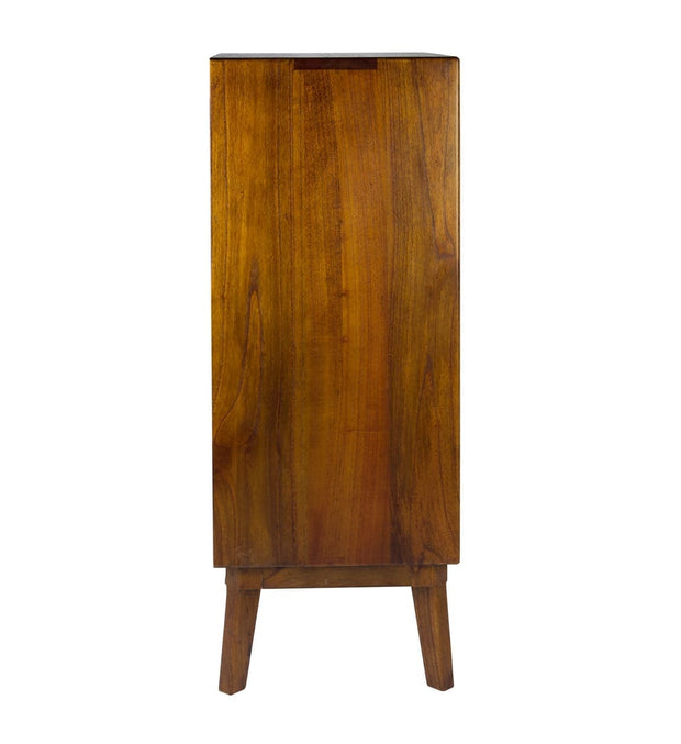Moycor Cabinet din lemn cu 4 sertare, Nordic Nuc / Alb, l60xA45xH125 cm
