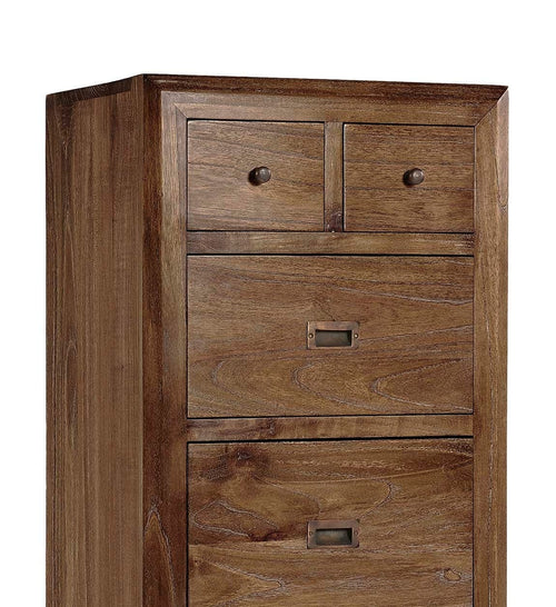 Moycor Cabinet din lemn cu 4 sertare, Sindor Natur, l55xA40xH125 cm