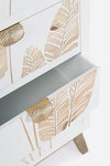 Bizzotto Cabinet din lemn de brad si MDF, cu 5 sertare Folium Alb / Natural, l45xA30xH109,5 cm