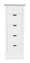 Cabinet din lemn de Paulownia si MDF, cu 4 sertare Dorotea Alb / Natural, l47,5xA40xH128 cm (1)