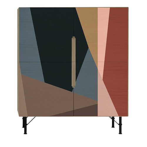 Icon's Milano Cabinet din lemn si metal, cu 4 usi, Dispensa 108 Colorfield A Multicolor, l120xA50xH140 cm
