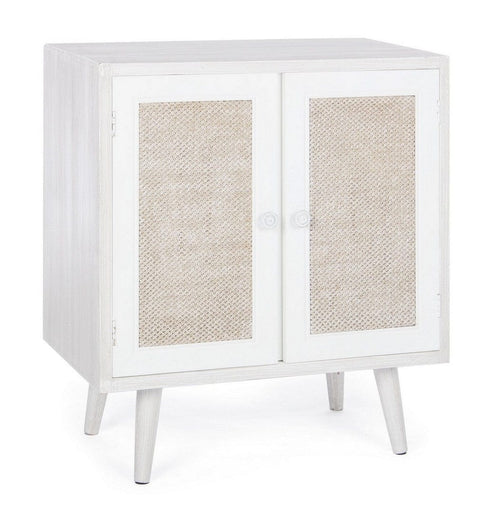 Bizzotto Cabinet din MDF, cu 2 usi Montiel Ivoir / Natural, l60xA34,5xH67 cm