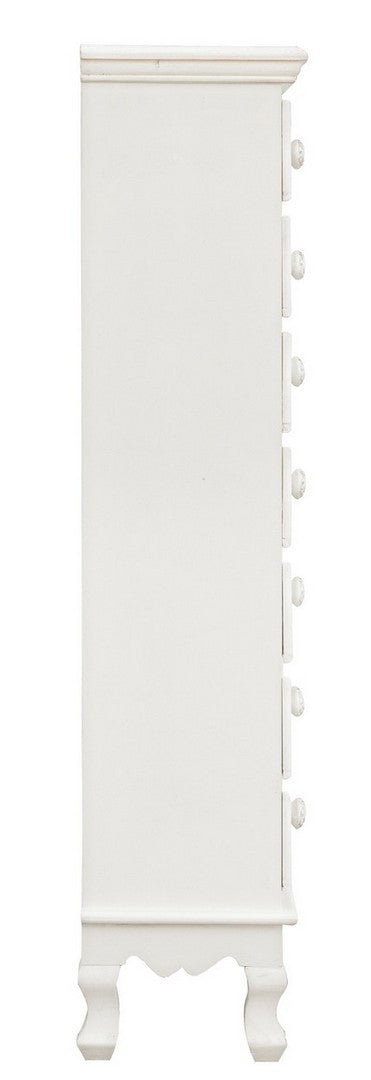 Cabinet din MDF, cu 7 sertare Clorine Alb / Ivoir, l29xA23xH112,5 cm (2)