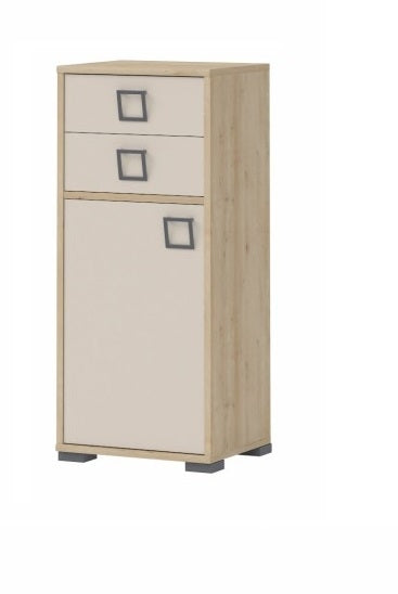 Cabinet din pal cu 2 sertare si 1 usa, pentru copii, Kiki OR12 Small Fag, l44xA37xH102 cm