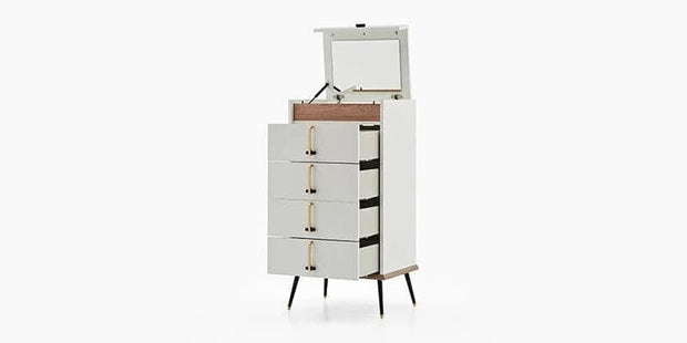 Dogtas Cabinet din pal, cu 4 sertare si organizator Larina Alb / Natur, l57,8xA43xH111,2 cm