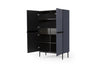 Set de mobila living din pal, MDF si metal, 4 piese, Nicole Bleumarin / Negru (9)