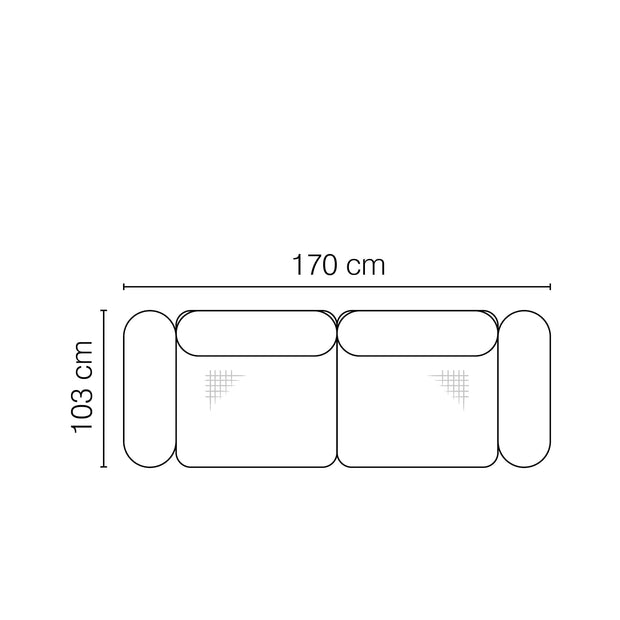 Stagra Canapea Ares Monolith 84/Cayenne 1115 Fixa cu Arcuri Ondulate si Spuma Poliuretanica, 2 Locuri, tapitata cu Stofa Water Repellent/Eco Friendly, Tetiere Reglabile, l170xA103xH75-95 cm