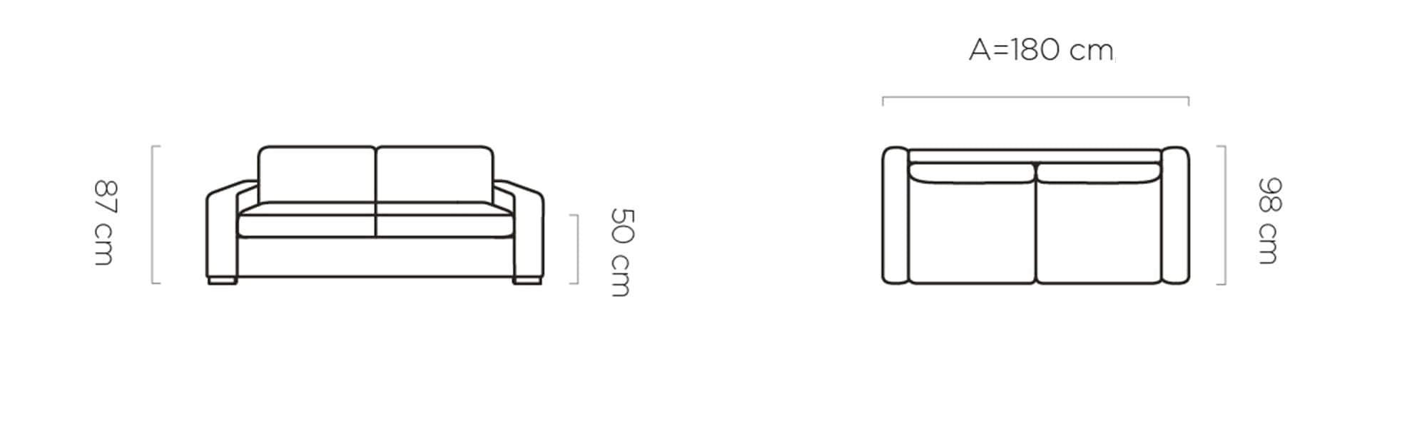 Canapea Extensibila, 2 Locuri, Vanilis 120, l180xA98xH87 cm (7)