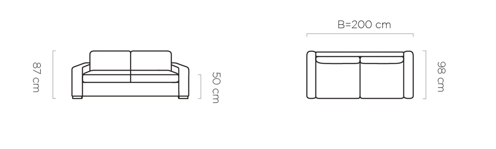 Canapea Extensibila, 2 Locuri, Vanilis 140, l200xA98xH87 cm (7)