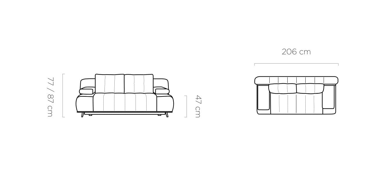 Canapea Extensibila, 3 Locuri, Lada de Depozitare, Hey, l206xA102xH87 cm (2)