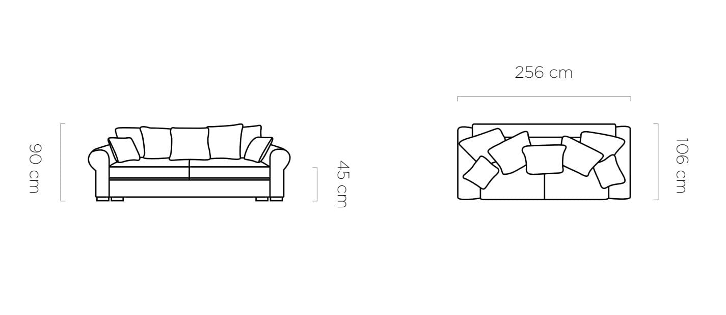 Canapea Extensibila, 3 Locuri, Lada de Depozitare, Perne Incluse, Delix, l256xA106xH90 cm (5)