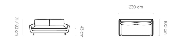 Canapea Extensibila, 3 Locuri, Lada de Depozitare, Perne Incluse, Solaris, l230xA100xH71-83 cm (5)