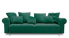 Canapea Extensibila, 3 Locuri, Lada de Depozitare, tapitata cu stofa, Perne Incluse, Claires B Velvet Verde, l248xA95xH96 cm