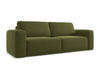 Makamii Canapea Extensibila, 3 locuri, Tapitata cu Stofa, Kaila Velvet 3SF-C23 Verde Olive / Negru, l242xA100xH91 cm