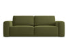 Makamii Canapea Extensibila, 3 locuri, Tapitata cu Stofa, Kaila Velvet 3SF-C23 Verde Olive / Negru, l242xA100xH91 cm