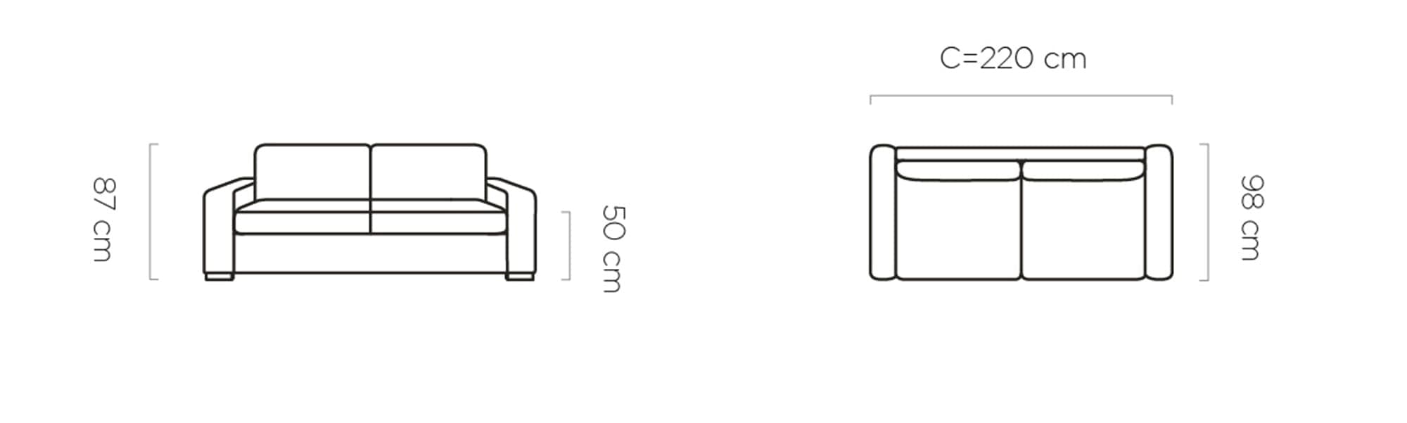 Canapea Extensibila, 3 Locuri, Vanilis 160, l220xA98xH87 cm (6)