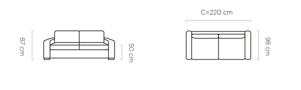 Canapea Extensibila, 3 Locuri, Vanilis 160, l220xA98xH87 cm (6)