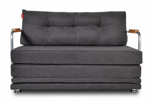 Canapea extensibila, stofa si cadru metalic, 2 locuri Cushion Antracit, l125xA73xH80 cm - SomProduct Romania