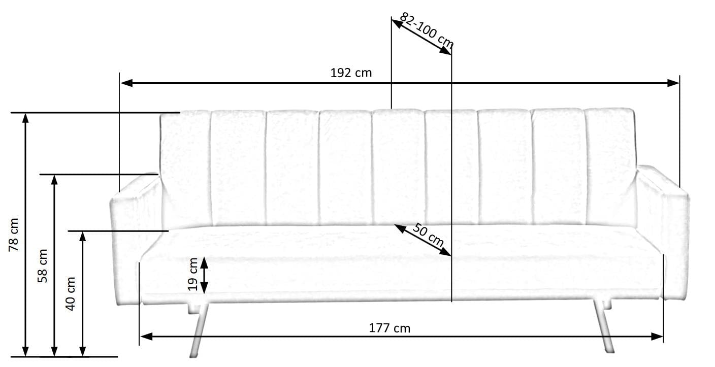 Canapea extensibila tapitata cu stofa, 3 locuri Armin Velvet Verde Inchis, l192xA82xH78 cm (9)