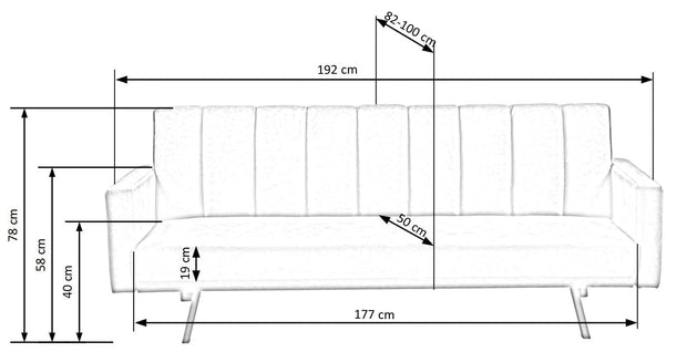 Canapea extensibila tapitata cu stofa, 3 locuri Armin Velvet Verde Inchis, l192xA82xH78 cm (9)