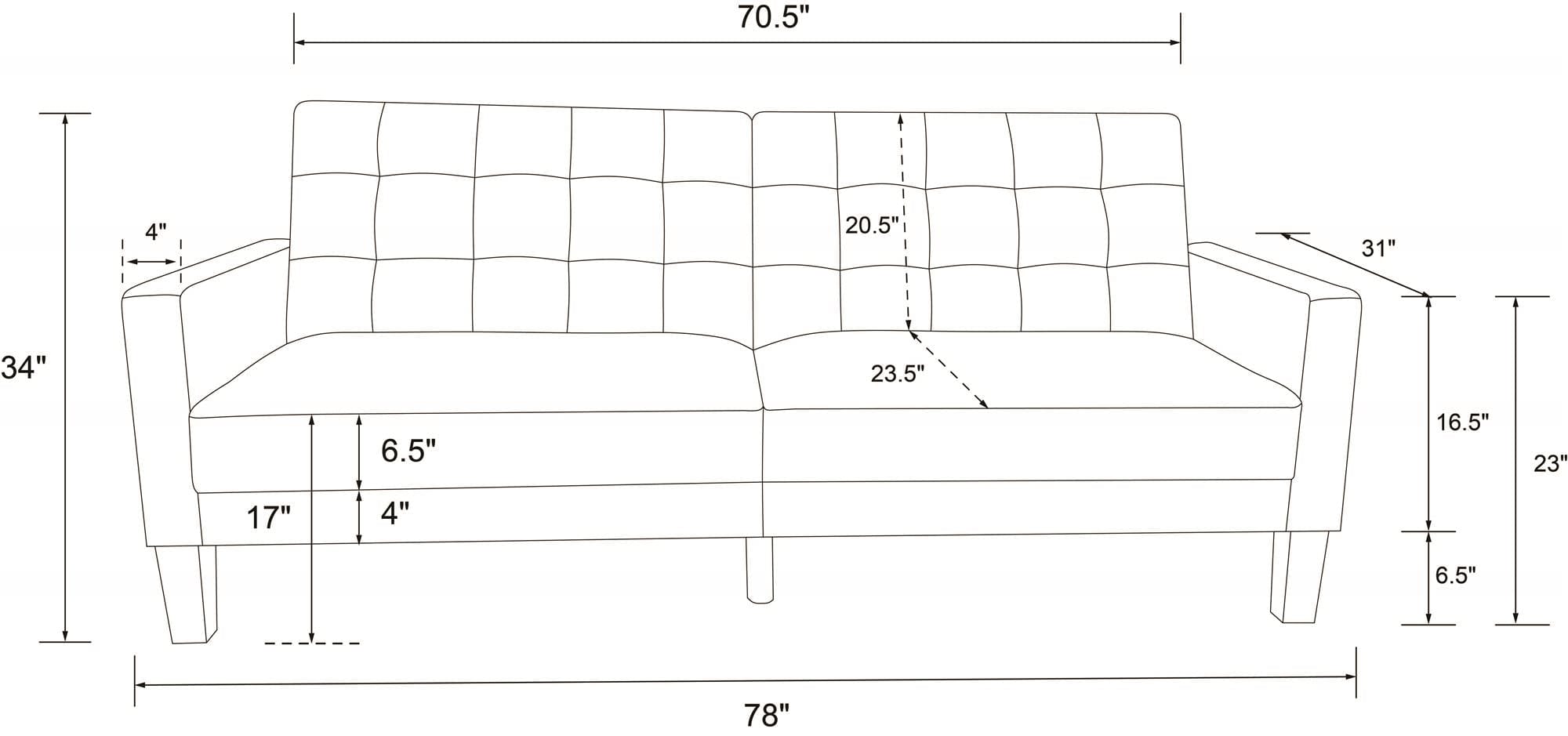 Dorel Home Canapea extensibila tapitata cu stofa, 3 locuri Porter Albastru / Maro, l198xA79xH85 cm