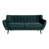 House Nordic Canapea Fixa, 3 Locuri, tapitat cu stofa, Monte Velvet Verde Inchis / Negru, l180xA78xH85 cm