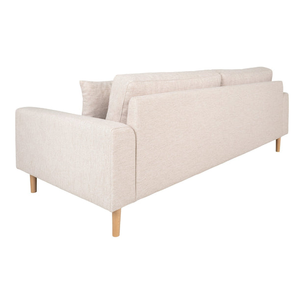 House Nordic Canapea Fixa, 3 Locuri, tapitat cu stofa, Perne Incluse, Lido M Crem / Natural, l210xA93xH76 cm