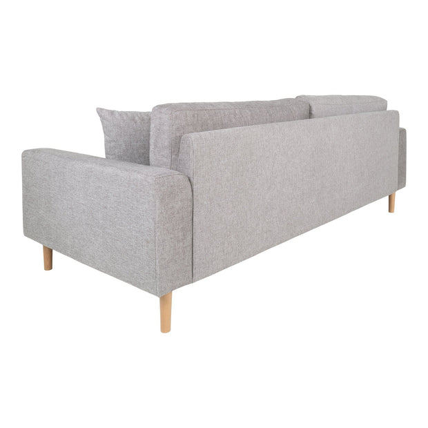 House Nordic Canapea Fixa, 3 Locuri, tapitat cu stofa, Perne Incluse, Lido M Gri Deschis / Natural, l210xA93xH76 cm