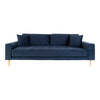 House Nordic Canapea Fixa, 3 Locuri, tapitat cu stofa, Perne Incluse, Lido M Velvet Bleumarin / Natural, l210xA93xH76 cm