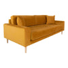 House Nordic Canapea Fixa, 3 Locuri, tapitat cu stofa, Perne Incluse, Lido M Velvet Mustariu / Natural, l210xA93xH76 cm